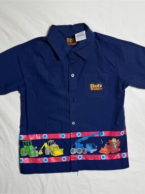 Vintage Y2K Bob the Builder Shirt Kids 5T Button Up Construction Characters